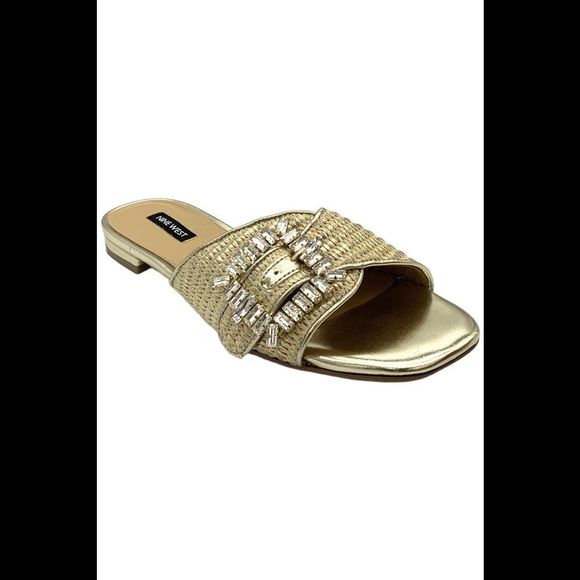Nine West Women's Lainey Slide Sandals Platino - Medium - Picture 1 of 3